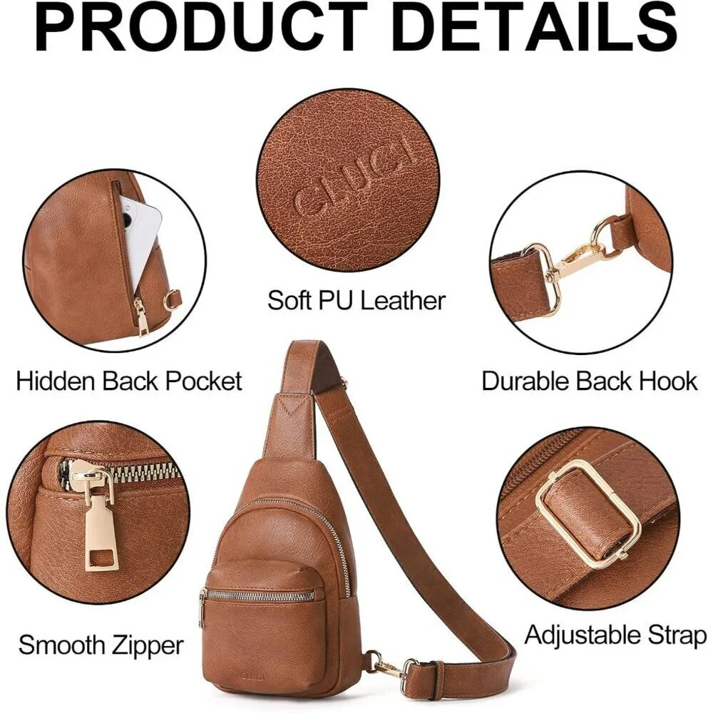 Women Small Faux Leather Crossbody Fanny Pack Pros for Travel ID